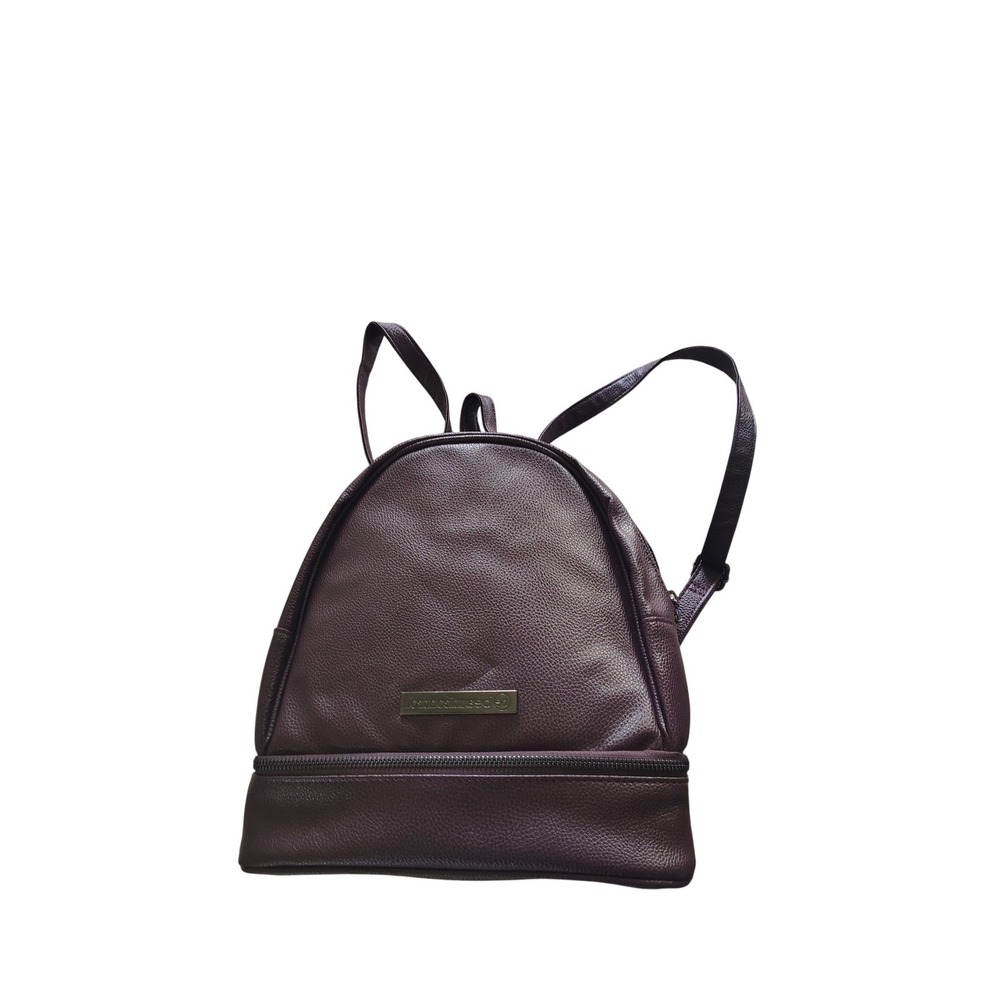 Beauticontrol Plum Pebbled Faux Leather Dome Backpack Burgundy Travel Bag